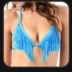 Voda Envy Push Up® Fringe String Bikini Top Aquarius / L